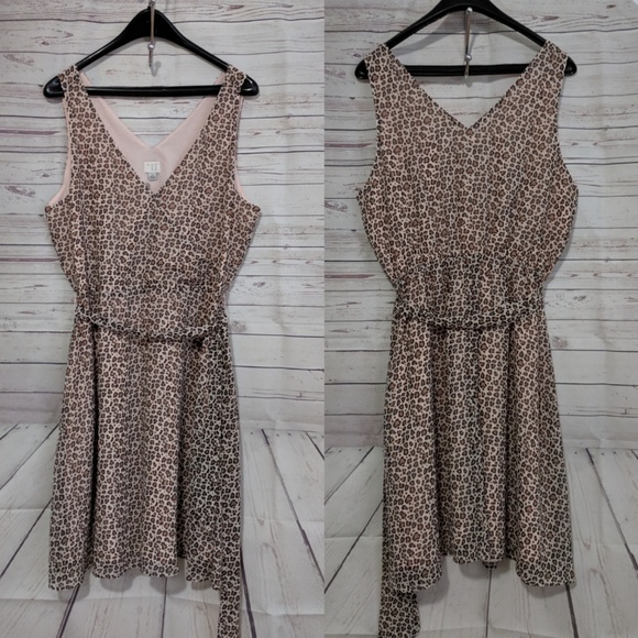 SALE A New Day Leopard Print Tie Waist Dress - Picture 3 of 7